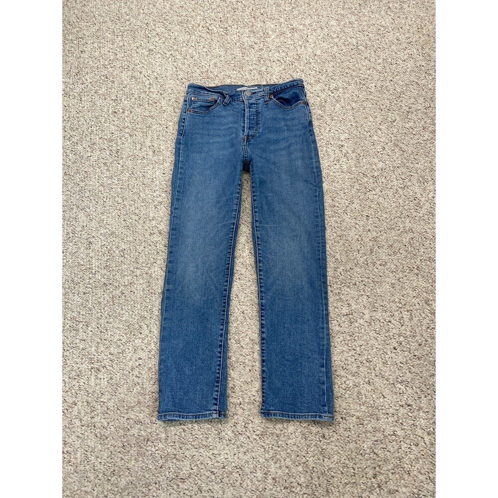 Levi’s Wedgie Straight High Rise Crop Button Fly Women's Jeans Size 28 - Picture 2 of 10